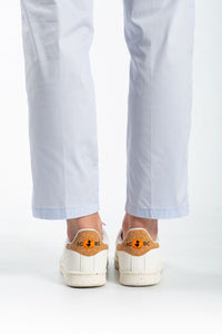 Pantalone vita alta in cotone White Sand 311