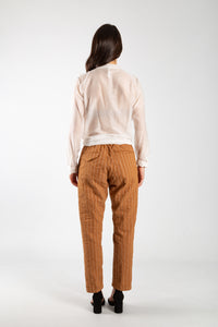 Pantalone in lino gessato White Sand 355