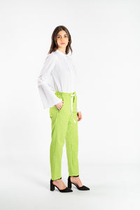 Pantalone in cotone vichy White Sand 358