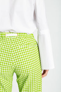 Pantalone in cotone vichy White Sand 358