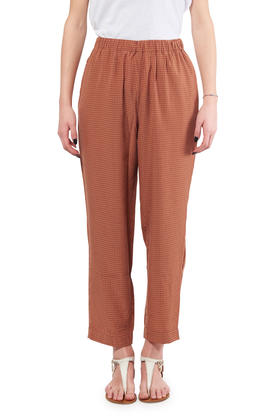 MAMA B PANTALONE IN COTONE VICHY RARO T